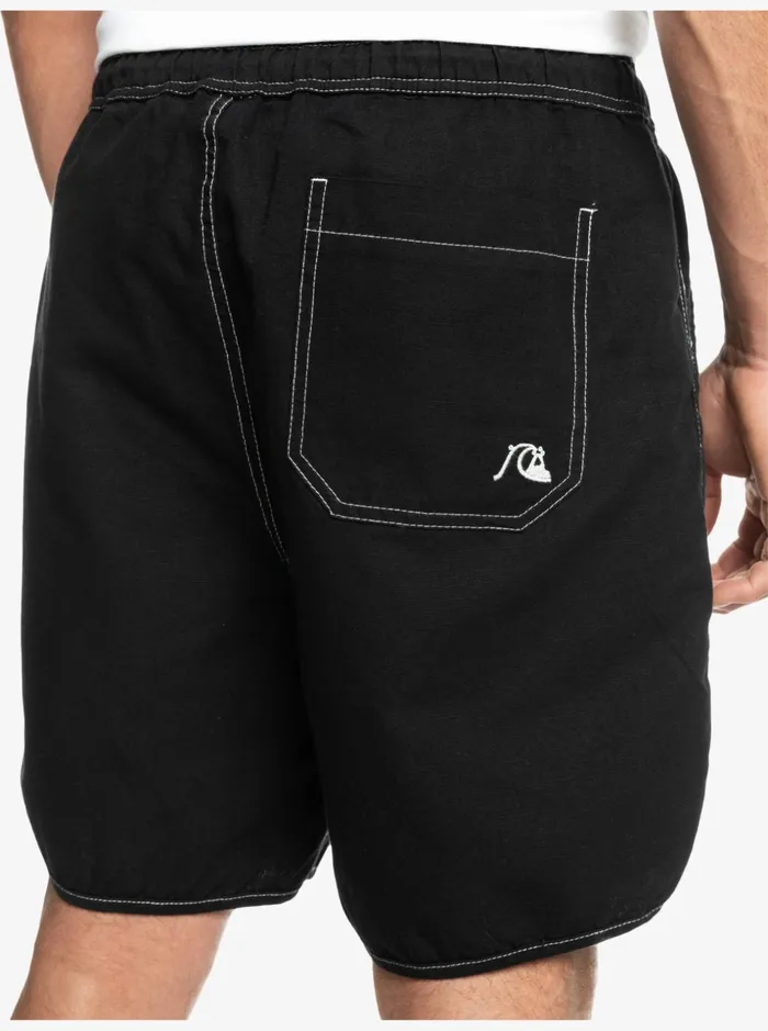 Men Quiksilver Shorts and Amphibians Scallop Elasticized Shorts Black Men Quiksilver Shorts and Amphibians Scallop Elasticized Shorts Black