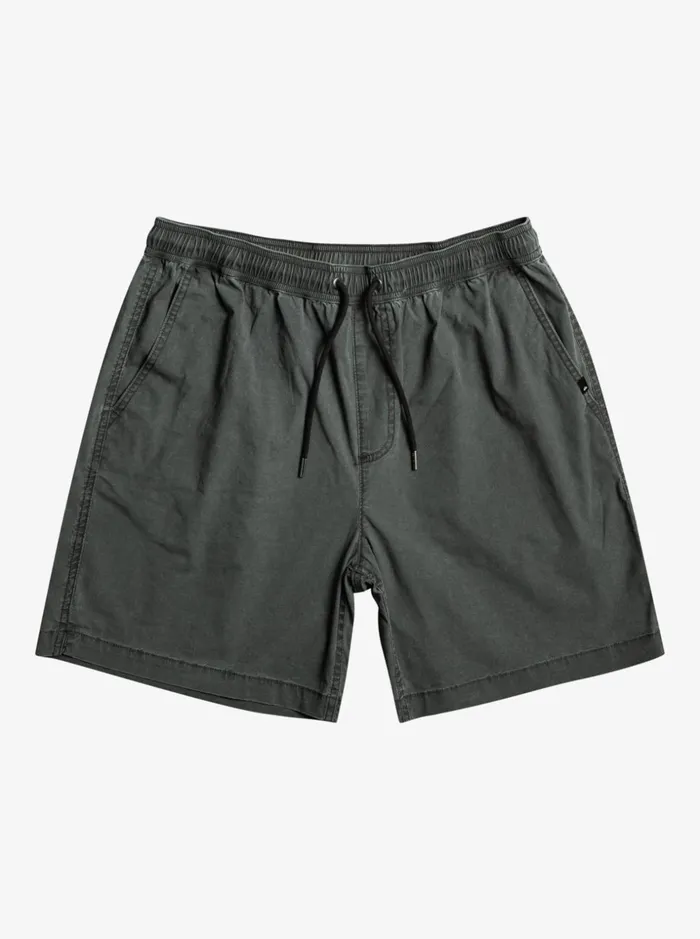 Men Quiksilver Shorts and Amphibians Taxer Elastic Waist Shorts Black