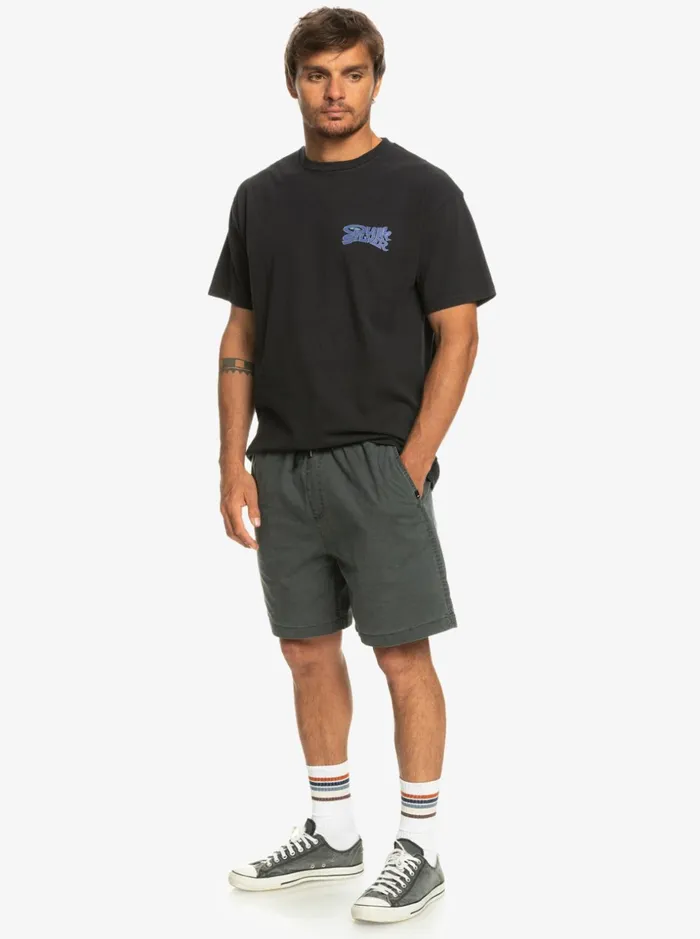 Men Quiksilver Shorts and Amphibians Taxer Elastic Waist Shorts Black Men Quiksilver Shorts and Amphibians Taxer Elastic Waist Shorts Black