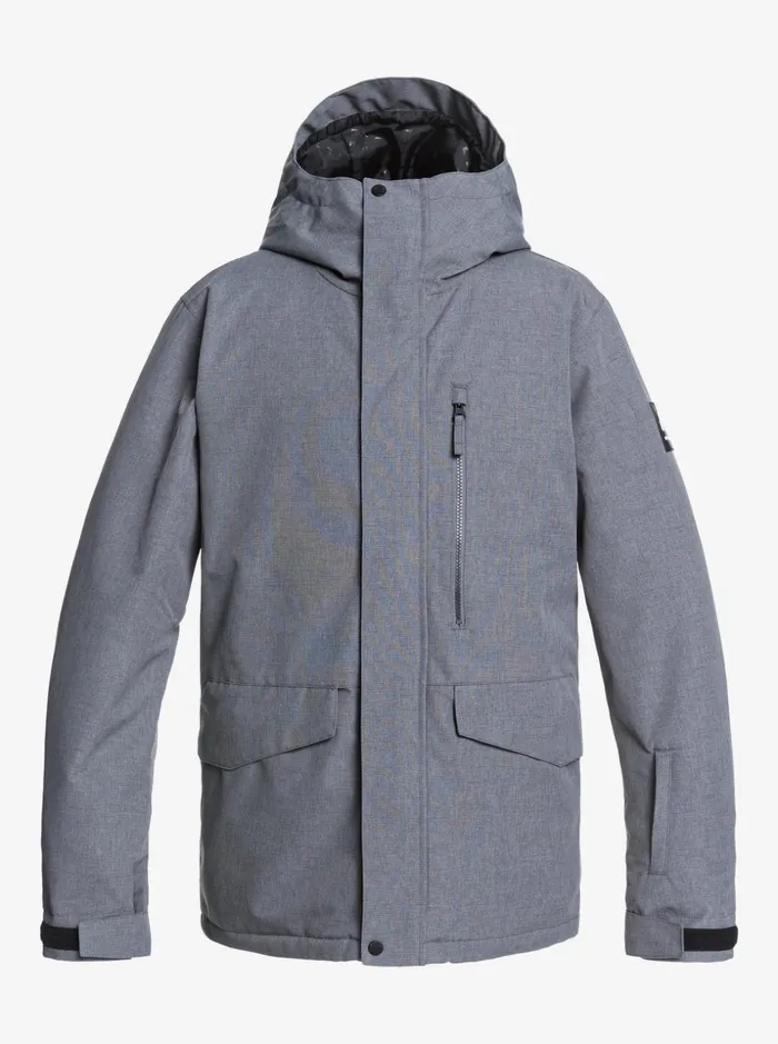Men Quiksilver Snow Jackets Mission Solid Insulated Grey Snow Jacket Heather Grey Men Quiksilver Snow Jackets Mission Solid Insulated Grey Snow Jacket Heather Grey