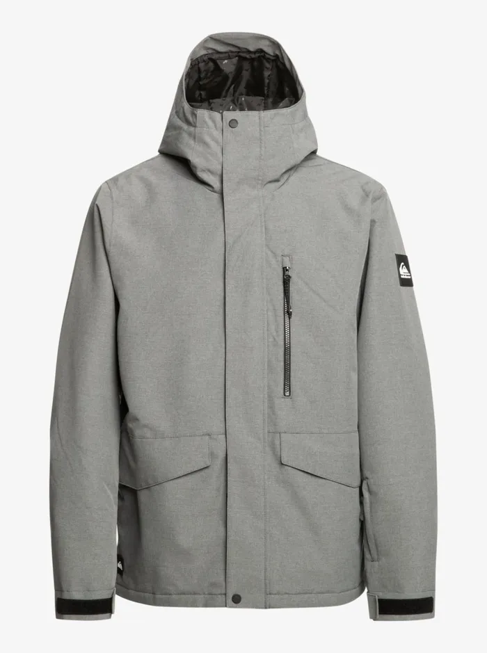 Men Quiksilver Snow Jackets Mission Solid Insulated Grey Snow Jacket Heather Grey Men Quiksilver Snow Jackets Mission Solid Insulated Grey Snow Jacket Heather Grey