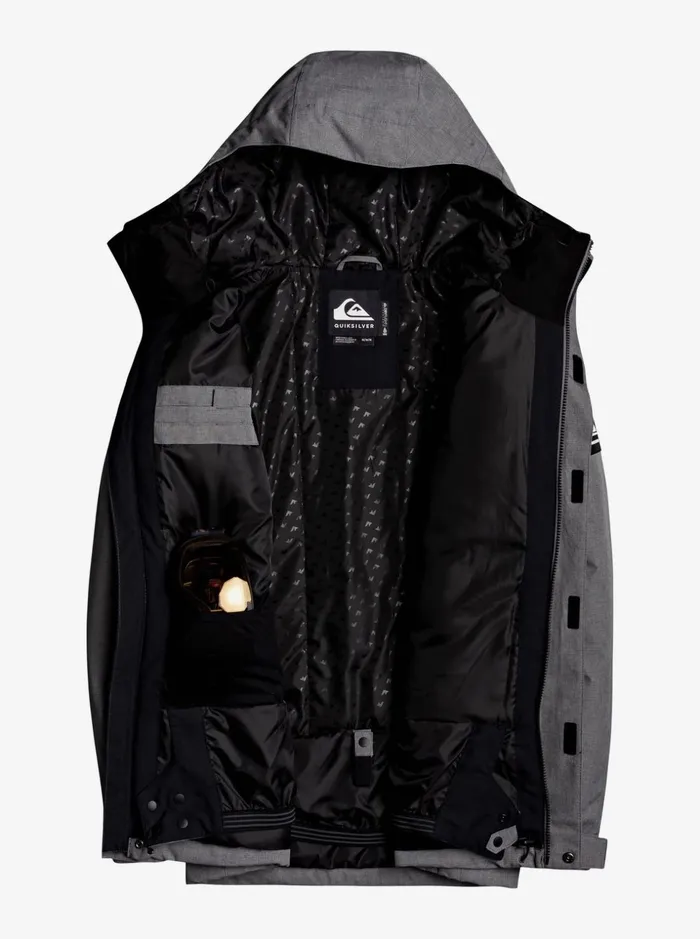 Men Quiksilver Snow Jackets Mission Solid Insulated Grey Snow Jacket Heather Grey Men Quiksilver Snow Jackets Mission Solid Insulated Grey Snow Jacket Heather Grey