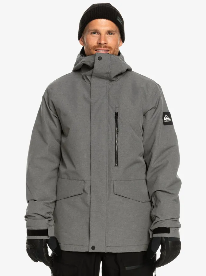 Men Quiksilver Snow Jackets Mission Solid Insulated Grey Snow Jacket Heather Grey Men Quiksilver Snow Jackets Mission Solid Insulated Grey Snow Jacket Heather Grey