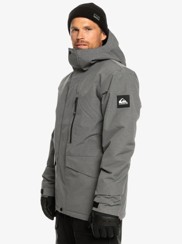 Men Quiksilver Snow Jackets Mission Solid Insulated Grey Snow Jacket Heather Grey Men Quiksilver Snow Jackets Mission Solid Insulated Grey Snow Jacket Heather Grey