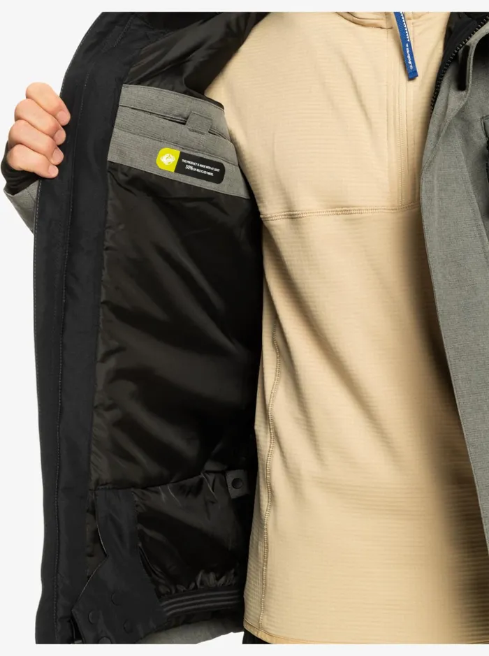 Men Quiksilver Snow Jackets Mission Solid Insulated Grey Snow Jacket Heather Grey Men Quiksilver Snow Jackets Mission Solid Insulated Grey Snow Jacket Heather Grey