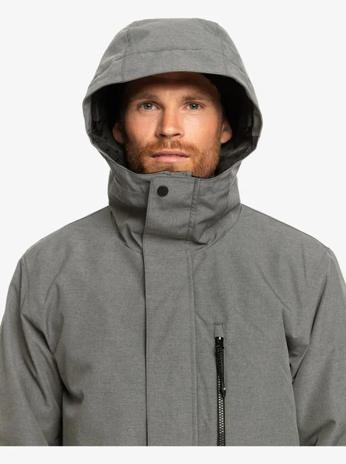 Men Quiksilver Snow Jackets Mission Solid Insulated Grey Snow Jacket Heather Grey Men Quiksilver Snow Jackets Mission Solid Insulated Grey Snow Jacket Heather Grey