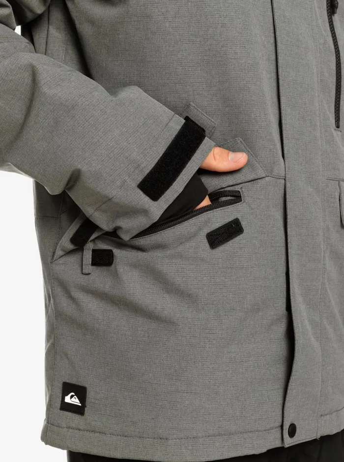 Men Quiksilver Snow Jackets Mission Solid Insulated Grey Snow Jacket Heather Grey Men Quiksilver Snow Jackets Mission Solid Insulated Grey Snow Jacket Heather Grey