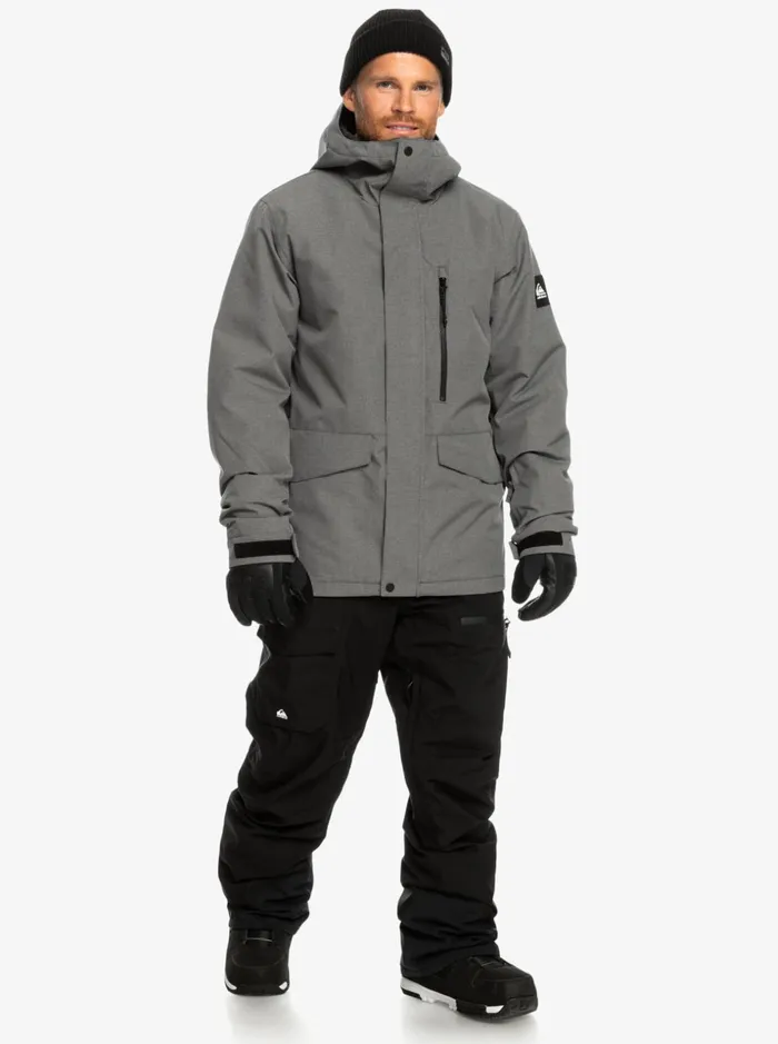 Men Quiksilver Snow Jackets Mission Solid Insulated Grey Snow Jacket Heather Grey Men Quiksilver Snow Jackets Mission Solid Insulated Grey Snow Jacket Heather Grey