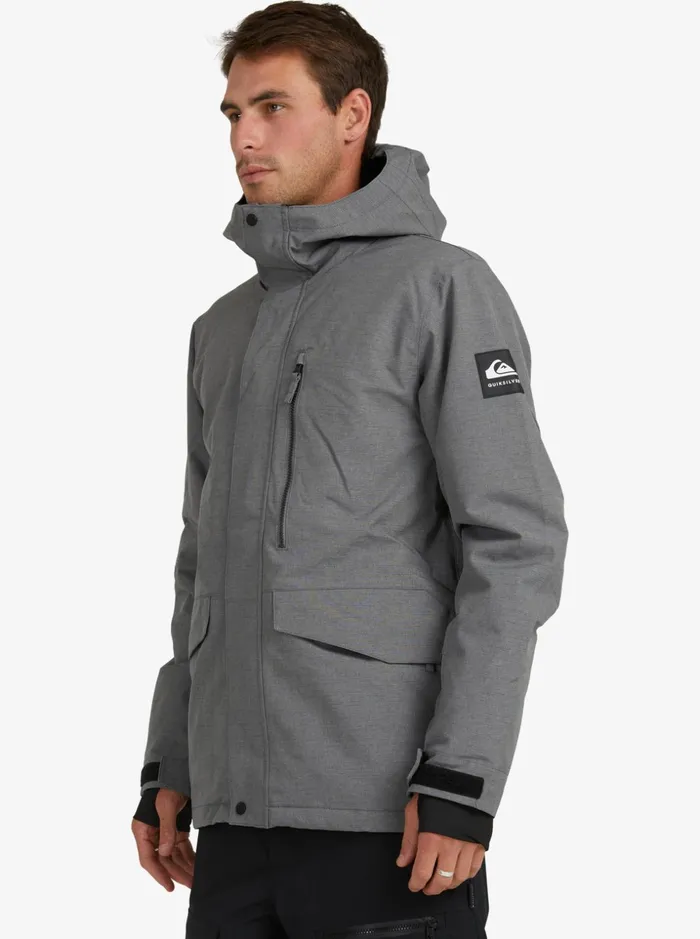 Men Quiksilver Snow Jackets Mission Solid Insulated Grey Snow Jacket Heather Grey Men Quiksilver Snow Jackets Mission Solid Insulated Grey Snow Jacket Heather Grey