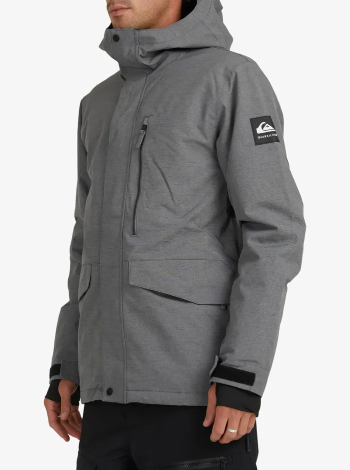 Men Quiksilver Snow Jackets Mission Solid Insulated Grey Snow Jacket Heather Grey Men Quiksilver Snow Jackets Mission Solid Insulated Grey Snow Jacket Heather Grey