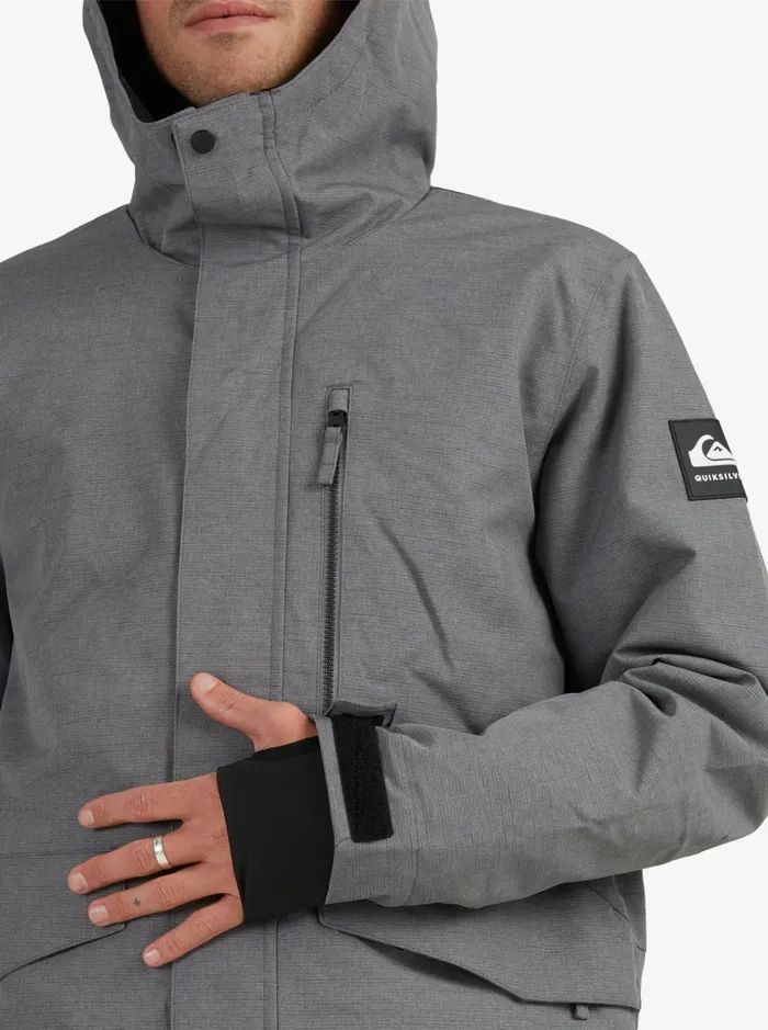 Men Quiksilver Snow Jackets Mission Solid Insulated Grey Snow Jacket Heather Grey Men Quiksilver Snow Jackets Mission Solid Insulated Grey Snow Jacket Heather Grey