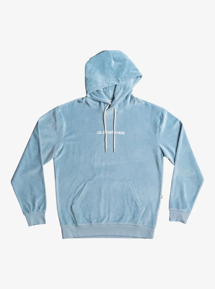 Men Quiksilver Sweatshirts and Hoodies Knitted Cord Corduroy Hoodie Ashley Blue