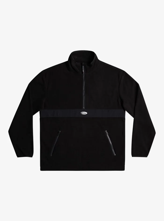 Men Quiksilver Sweatshirts and Hoodies Saturn Half Zip Fleece Black