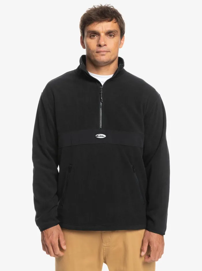 Men Quiksilver Sweatshirts and Hoodies Saturn Half Zip Fleece Black Men Quiksilver Sweatshirts and Hoodies Saturn Half Zip Fleece Black