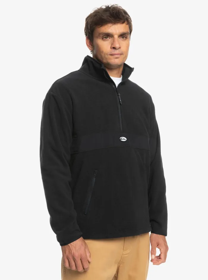 Men Quiksilver Sweatshirts and Hoodies Saturn Half Zip Fleece Black Men Quiksilver Sweatshirts and Hoodies Saturn Half Zip Fleece Black