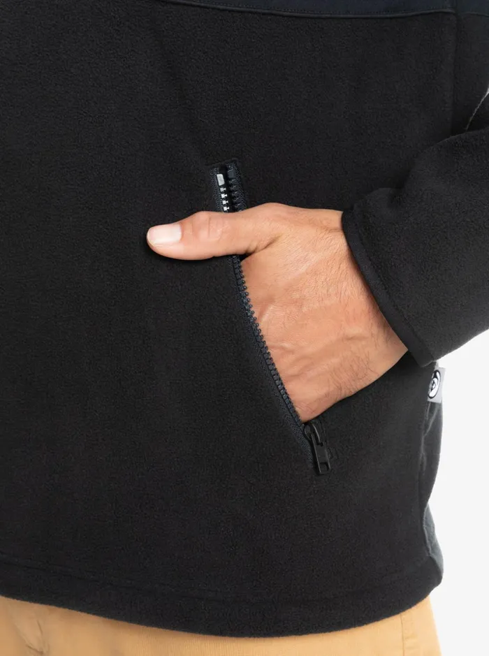 Men Quiksilver Sweatshirts and Hoodies Saturn Half Zip Fleece Black Men Quiksilver Sweatshirts and Hoodies Saturn Half Zip Fleece Black