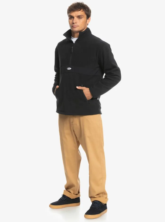 Men Quiksilver Sweatshirts and Hoodies Saturn Half Zip Fleece Black Men Quiksilver Sweatshirts and Hoodies Saturn Half Zip Fleece Black