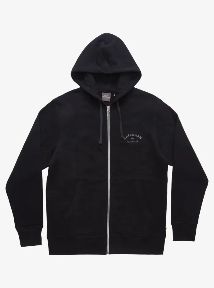 Men Quiksilver Sweatshirts and Hoodies Waterman After Surf ZipUp Hoodie Black