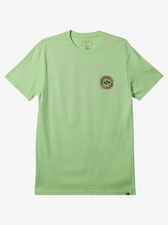 Men Quiksilver Tees Circles End TShirt Paradise Green
