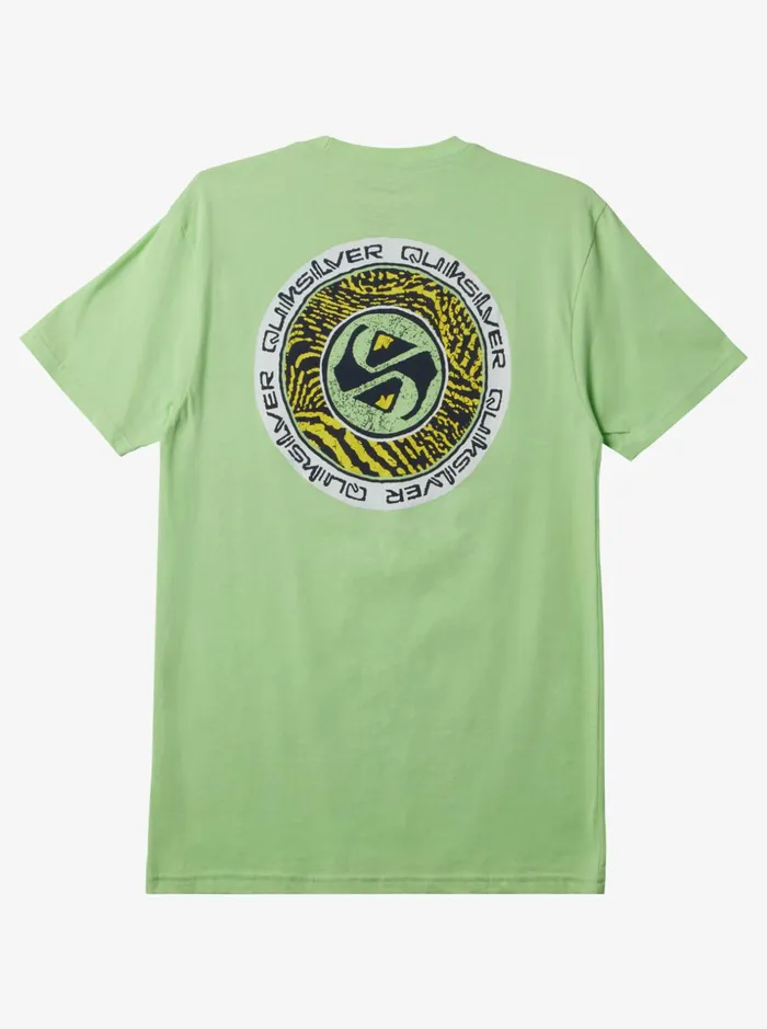 Men Quiksilver Tees Circles End TShirt Paradise Green Men Quiksilver Tees Circles End TShirt Paradise Green