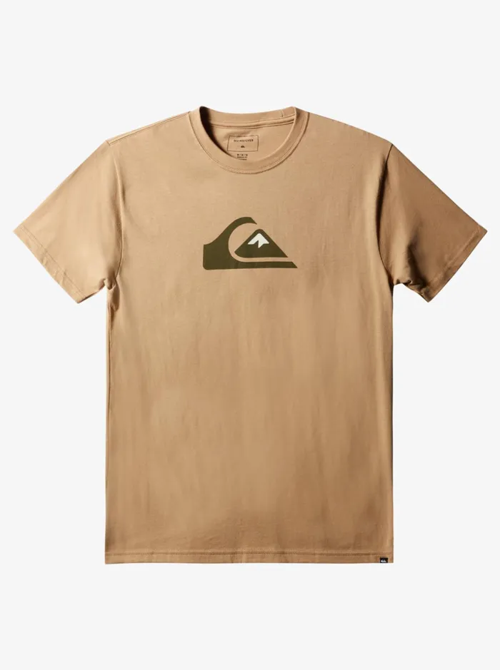 Men Quiksilver Tees Comp Logo TShirt Tannin
