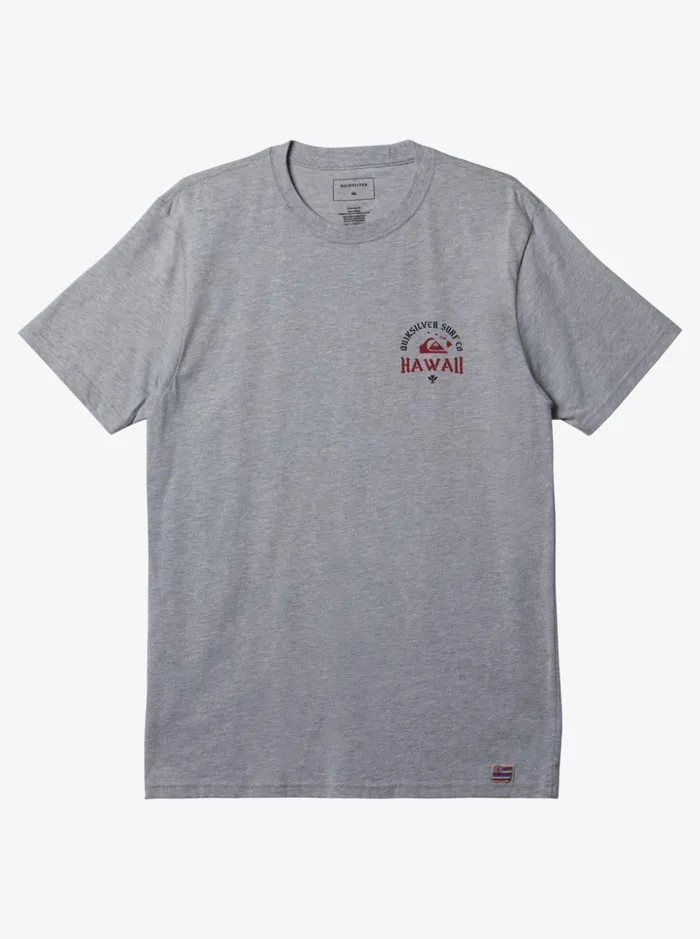 Men Quiksilver Tees Hawaii Rooster Royal TShirt Athletic Heather