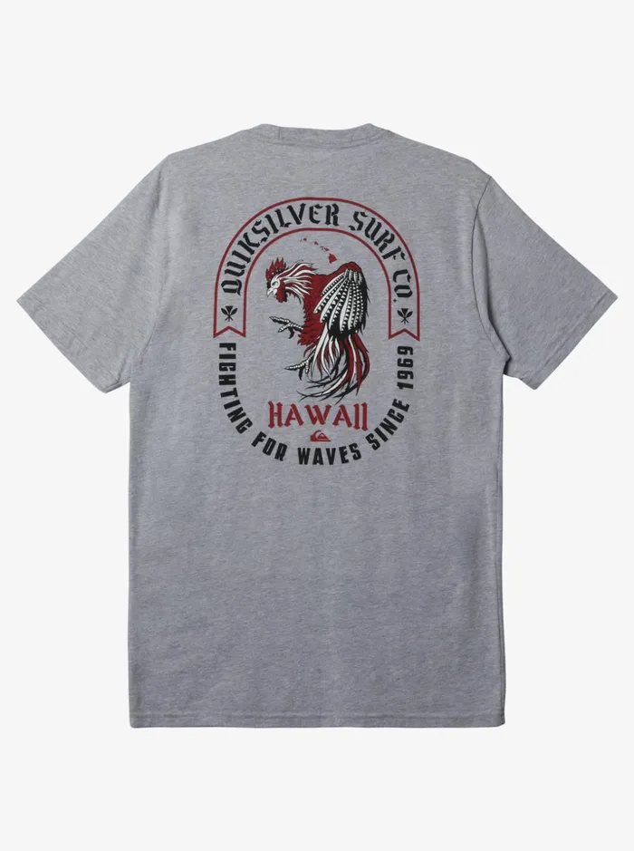 Men Quiksilver Tees Hawaii Rooster Royal TShirt Athletic Heather Men Quiksilver Tees Hawaii Rooster Royal TShirt Athletic Heather