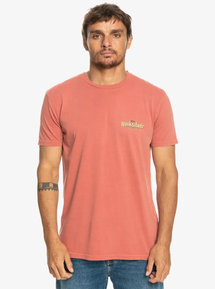 Men Quiksilver Tees Quik Words TShirt Marsala Men Quiksilver Tees Quik Words TShirt Marsala