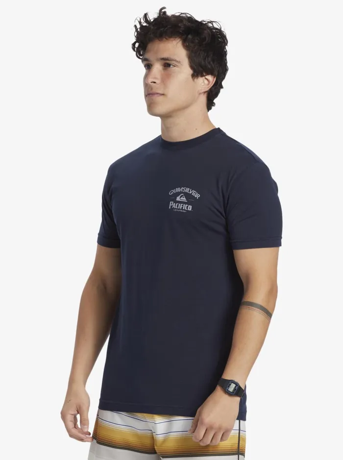 Men Quiksilver Tees Quiksilver X Pacifico Lockup TShirt Navy Blazer