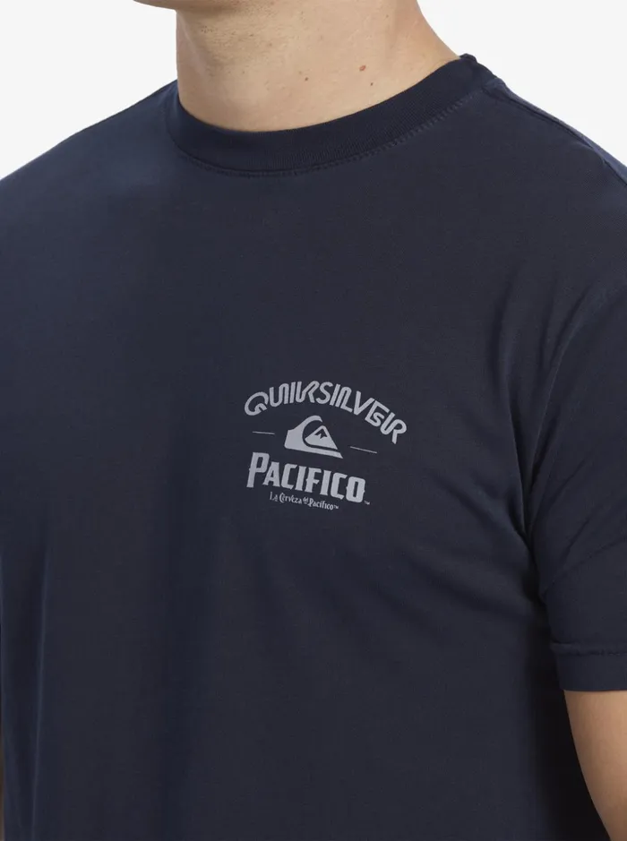 Men Quiksilver Tees Quiksilver X Pacifico Lockup TShirt Navy Blazer