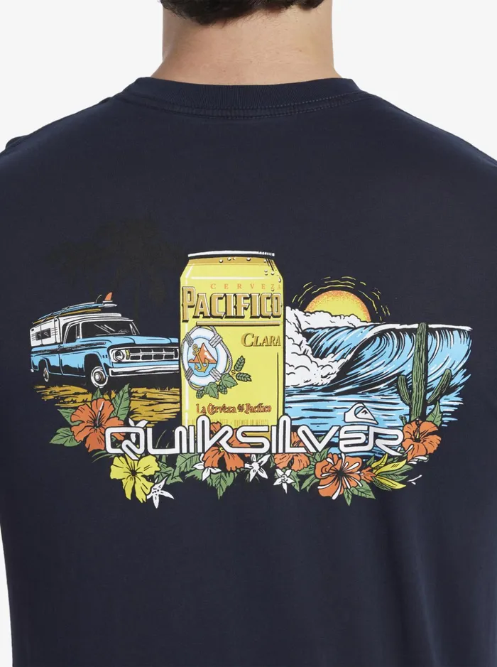 Men Quiksilver Tees Quiksilver X Pacifico Lockup TShirt Navy Blazer