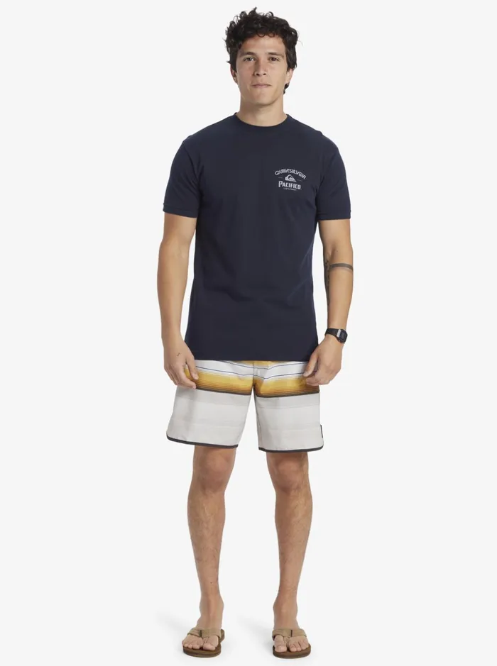Men Quiksilver Tees Quiksilver X Pacifico Lockup TShirt Navy Blazer