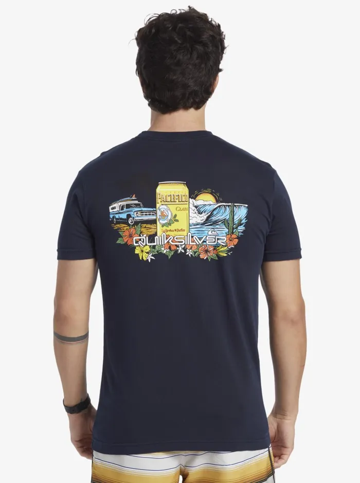 Men Quiksilver Tees Quiksilver X Pacifico Lockup TShirt Navy Blazer