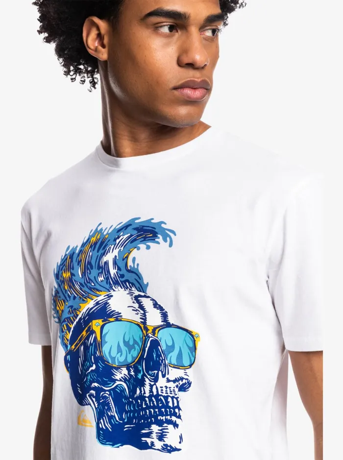 Men Quiksilver Tees Smoke Screen 8211 TShirt For Men White Men Quiksilver Tees Smoke Screen 8211 TShirt For Men White