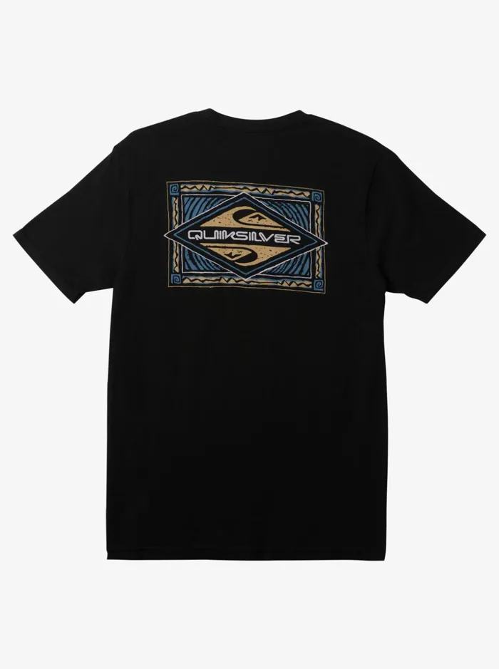Men Quiksilver Tees Vibing TShirt Black Men Quiksilver Tees Vibing TShirt Black
