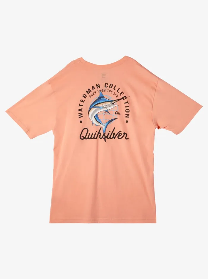 Men Quiksilver Tees Waterman Beauty At Sea TShirt Peach Pink Men Quiksilver Tees Waterman Beauty At Sea TShirt Peach Pink