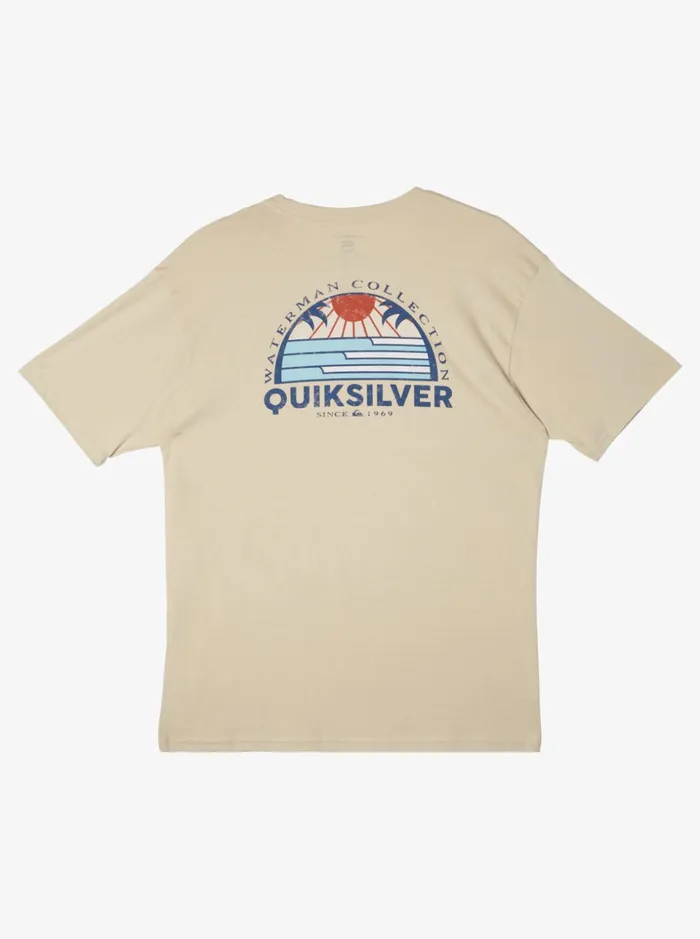Men Quiksilver Tees Waterman Set View TShirt Brown Rice Men Quiksilver Tees Waterman Set View TShirt Brown Rice