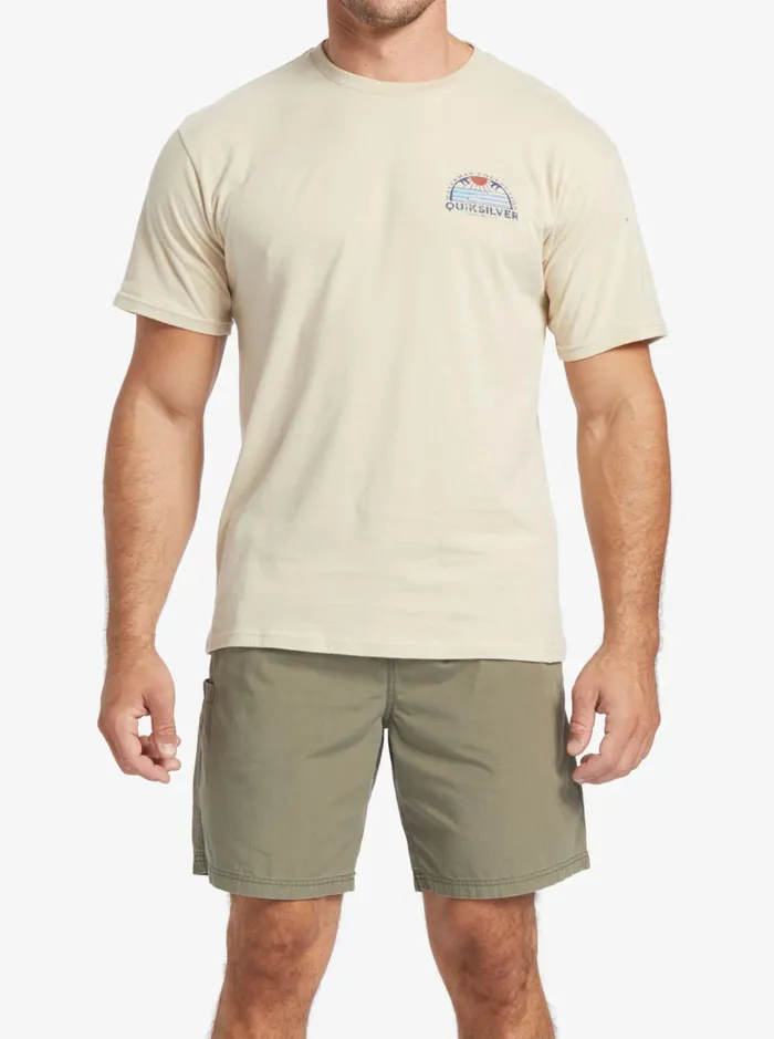 Men Quiksilver Tees Waterman Set View TShirt Brown Rice Men Quiksilver Tees Waterman Set View TShirt Brown Rice