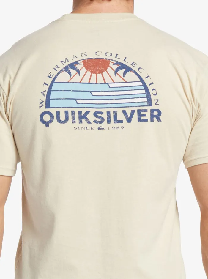 Men Quiksilver Tees Waterman Set View TShirt Brown Rice Men Quiksilver Tees Waterman Set View TShirt Brown Rice