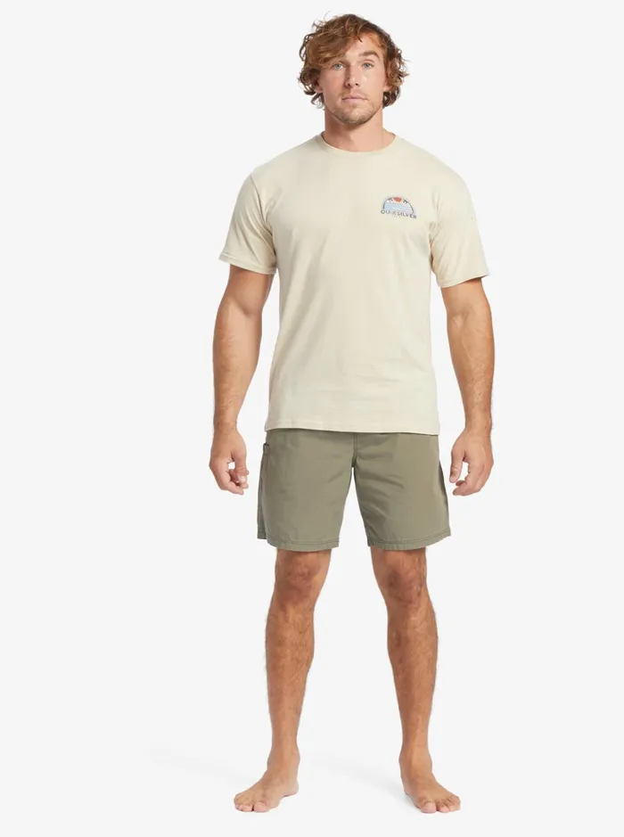 Men Quiksilver Tees Waterman Set View TShirt Brown Rice Men Quiksilver Tees Waterman Set View TShirt Brown Rice