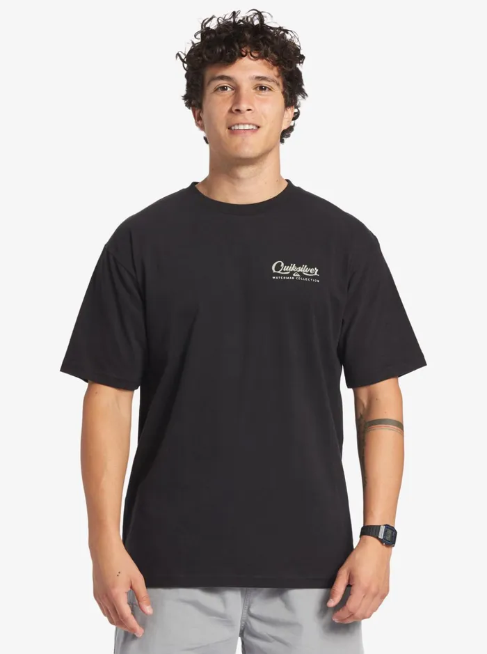 Men Quiksilver Tees Waterman Undertow TShirt Black Men Quiksilver Tees Waterman Undertow TShirt Black