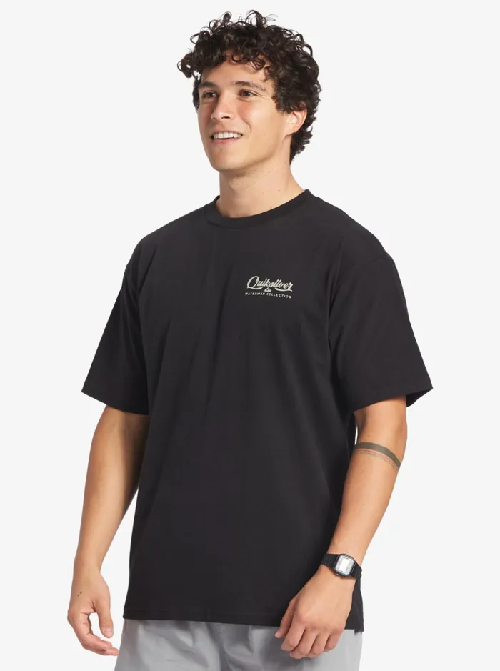 Men Quiksilver Tees Waterman Undertow TShirt Black Men Quiksilver Tees Waterman Undertow TShirt Black