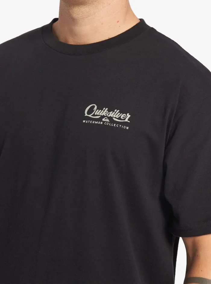 Men Quiksilver Tees Waterman Undertow TShirt Black Men Quiksilver Tees Waterman Undertow TShirt Black