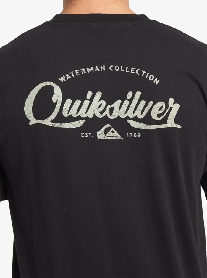Men Quiksilver Tees Waterman Undertow TShirt Black Men Quiksilver Tees Waterman Undertow TShirt Black