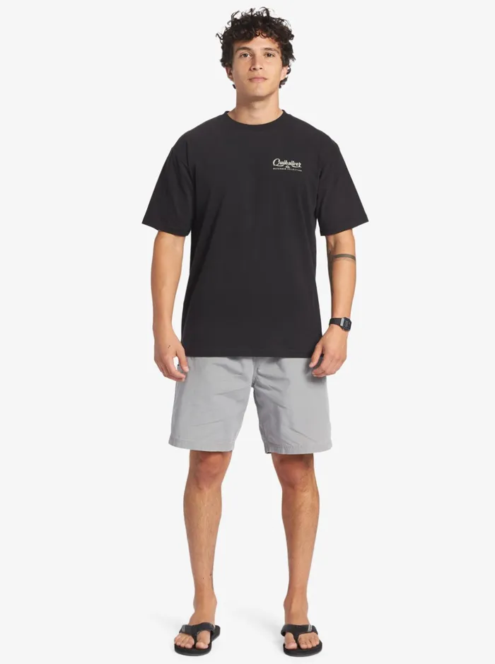Men Quiksilver Tees Waterman Undertow TShirt Black Men Quiksilver Tees Waterman Undertow TShirt Black