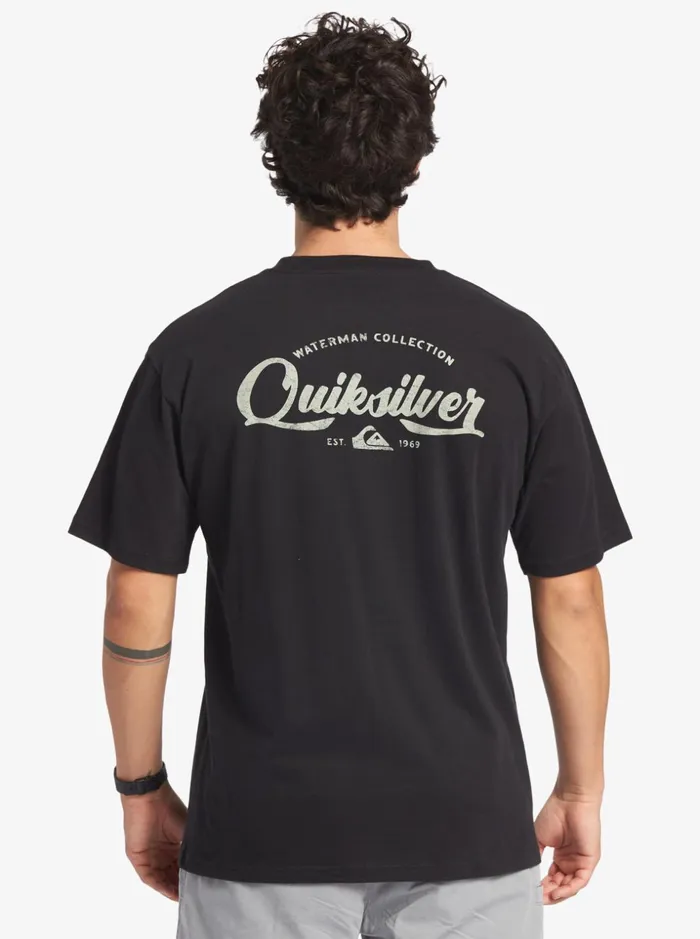 Men Quiksilver Tees Waterman Undertow TShirt Black Men Quiksilver Tees Waterman Undertow TShirt Black