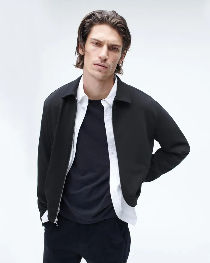 Men Rag and Bone Coats and Jackets Irving Knit Jacket Black