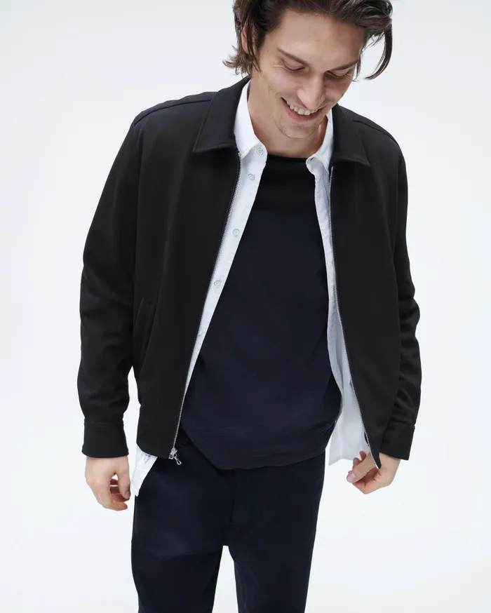 Men Rag and Bone Coats and Jackets Irving Knit Jacket Black Men Rag and Bone Coats and Jackets Irving Knit Jacket Black