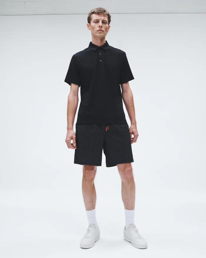 Men Rag and Bone Shorts Pursuit Active Short Black Geometric Stud