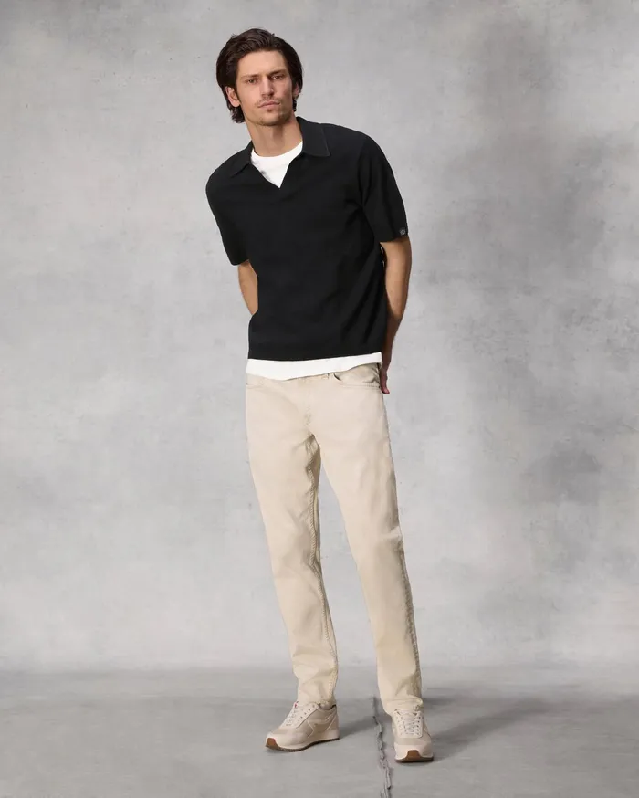 Men Rag and Bone Sweaters Johnny Zuma Toweling Polo Black Men Rag and Bone Sweaters Johnny Zuma Toweling Polo Black